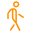Outline of a person walking